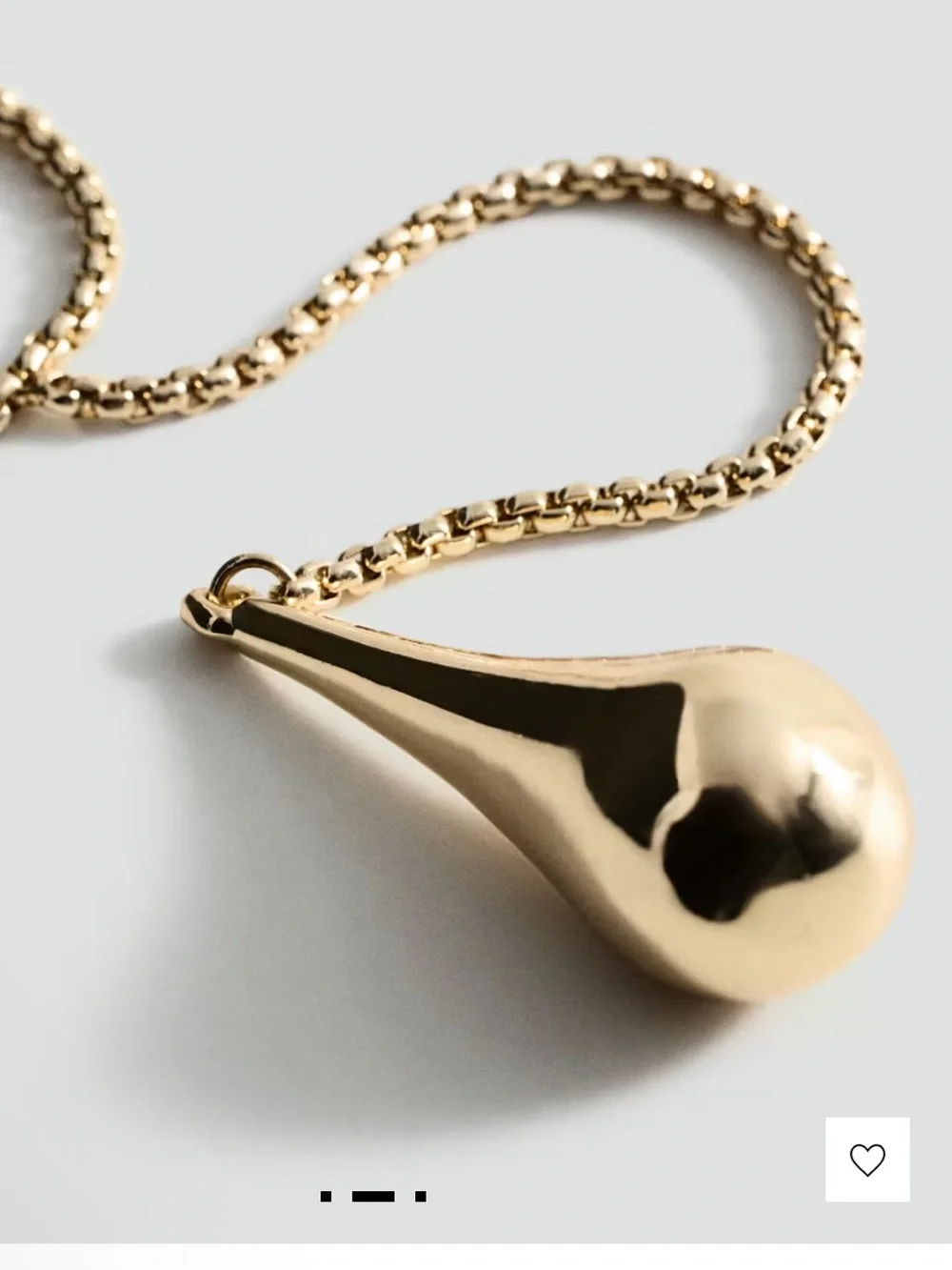 Trendy mango Gold Teardrop Pendant Necklace